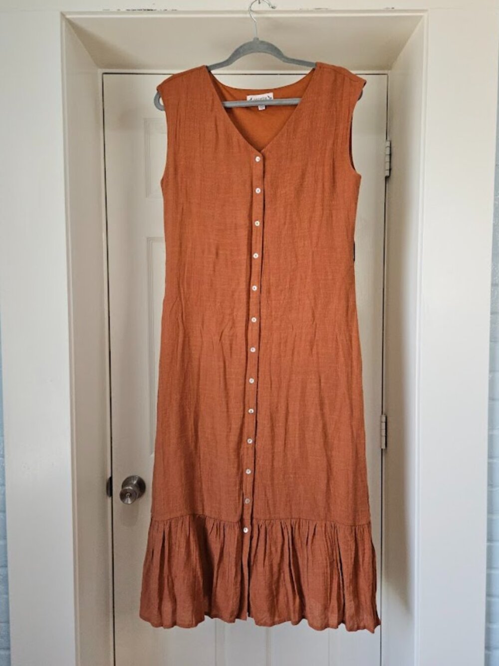 Nanette Lepore Orange Boho Cottagecore Button Up Midi Dress Prariecore Medium